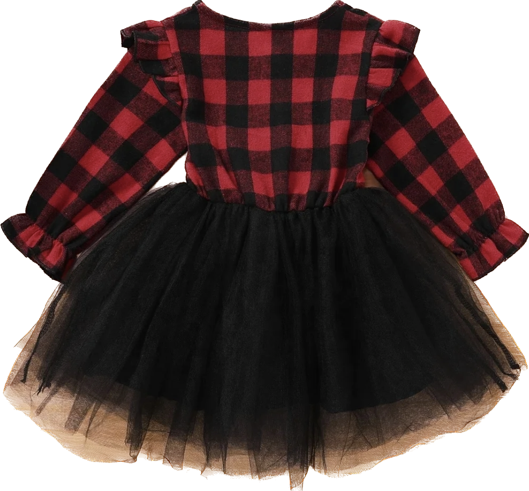 Red and Black Checkered Dress