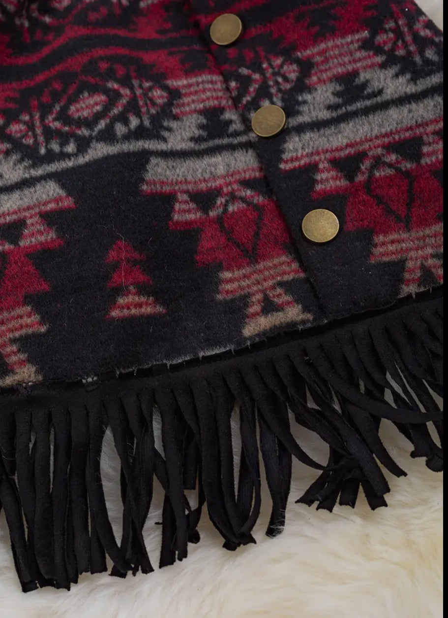 Aztec Faux Wool Skirt