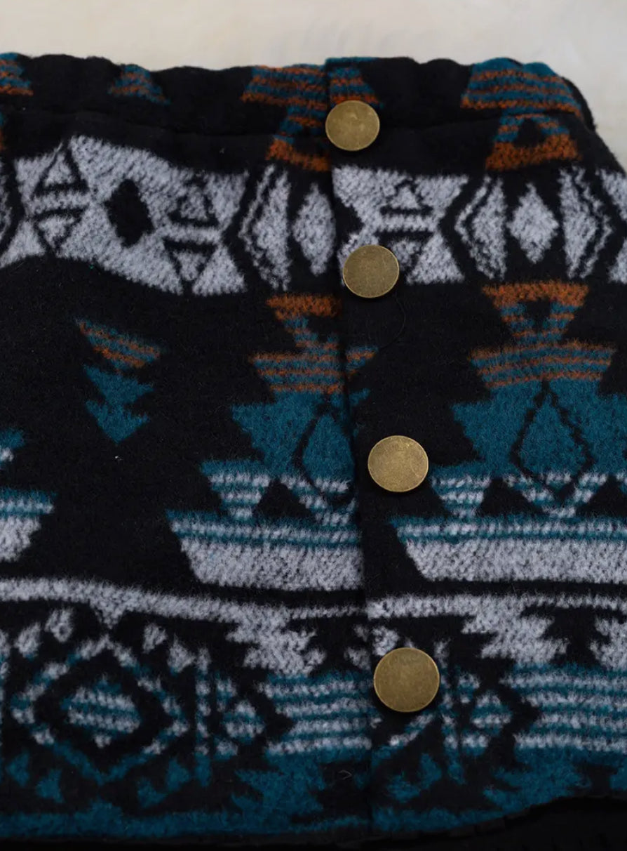 Aztec Faux Wool Skirt