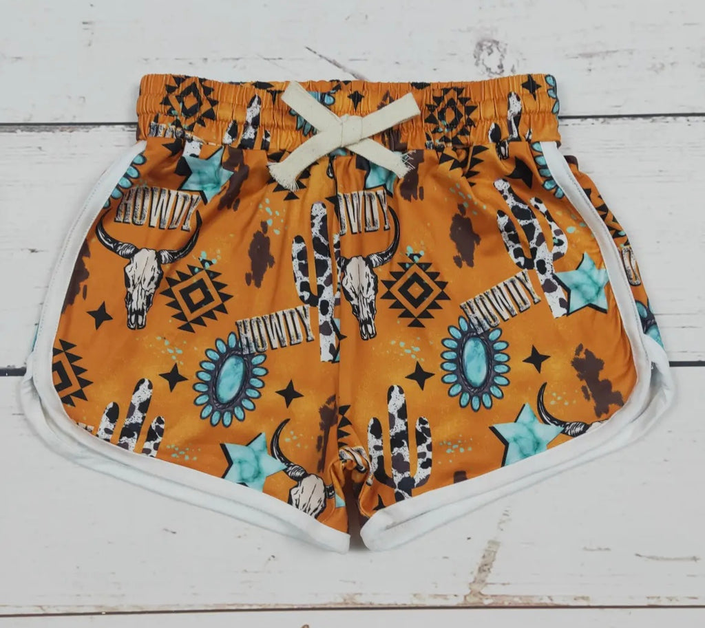 Howdy Cactus Print Shorts