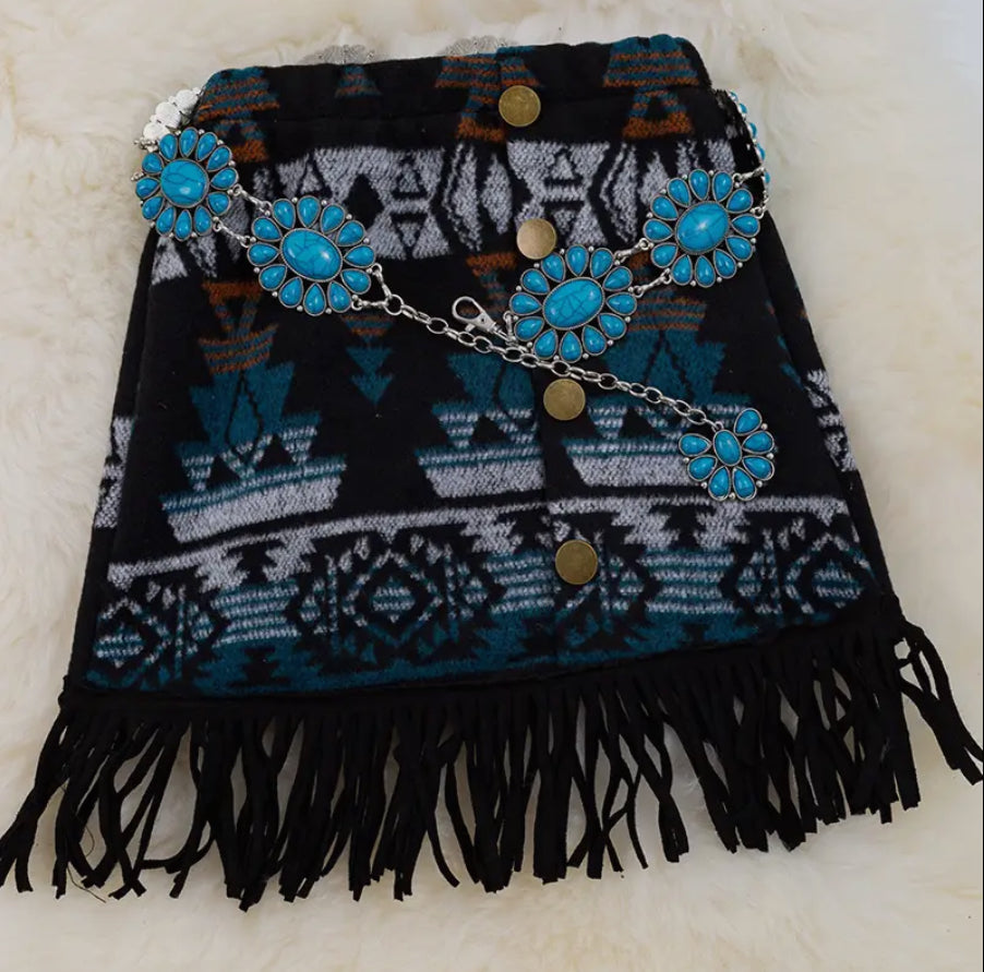 Aztec Faux Wool Skirt