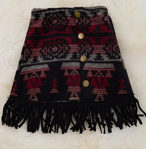 Aztec Faux Wool Skirt
