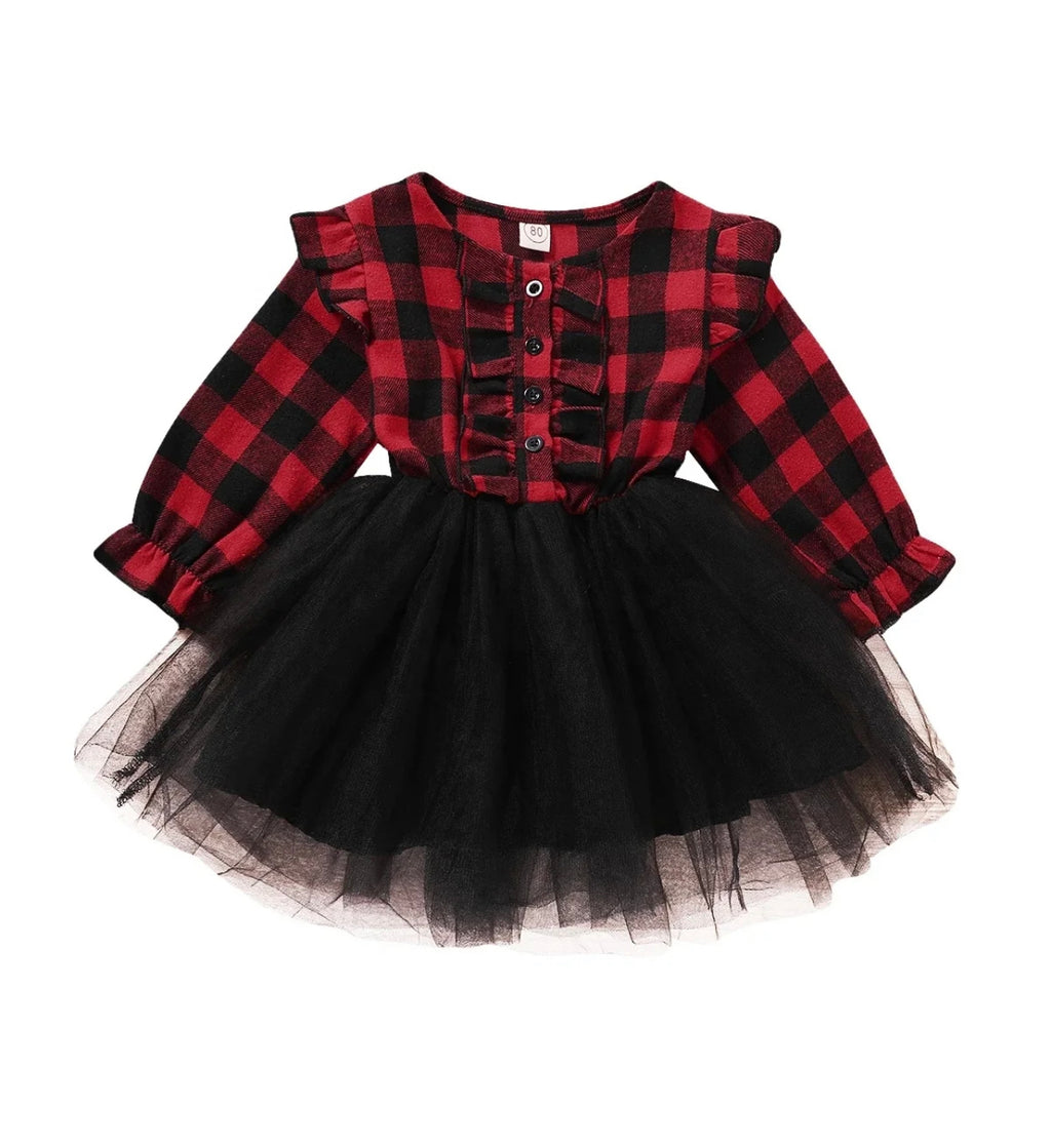 Red and Black Checkered Dress