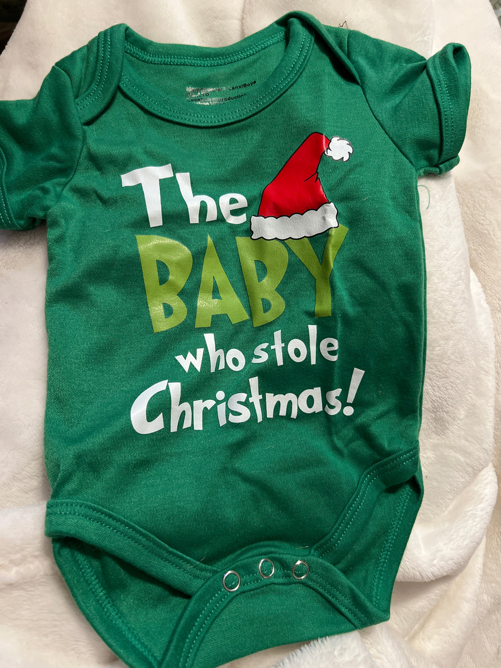 Baby Stole Christmas Onesie