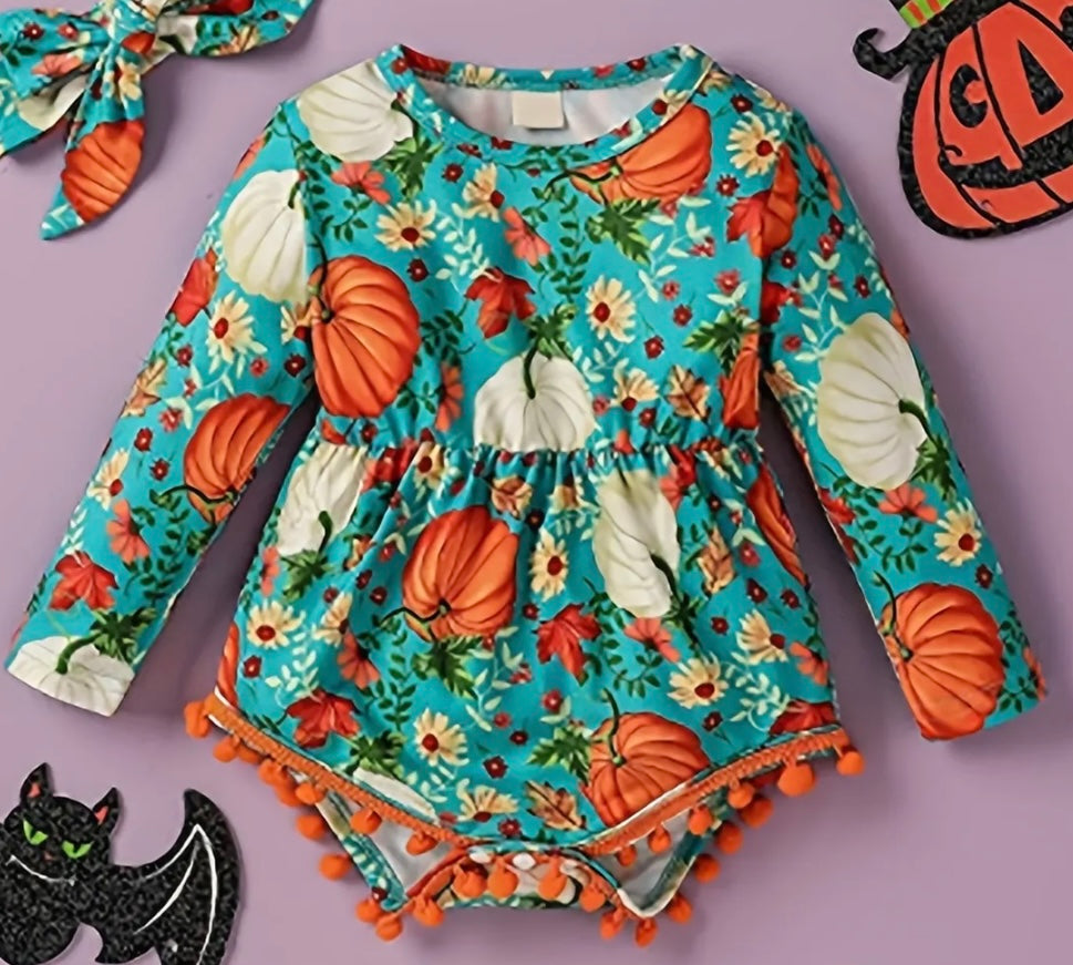 Long Sleeve Pumpkin Romper