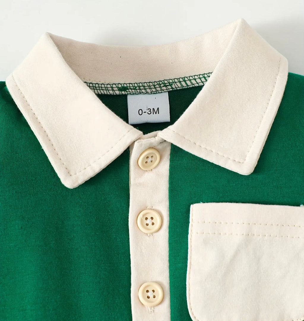 Green Collared Romper