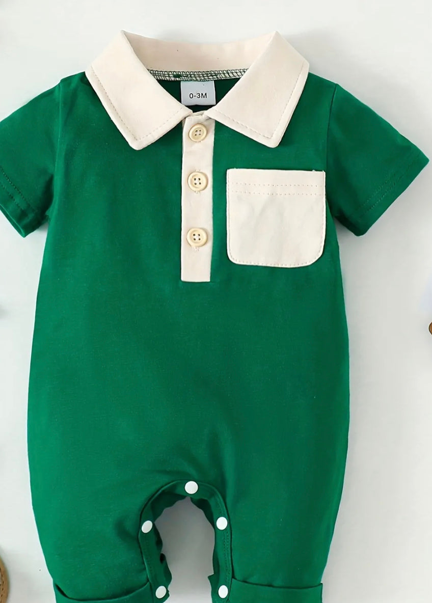 Green Collared Romper