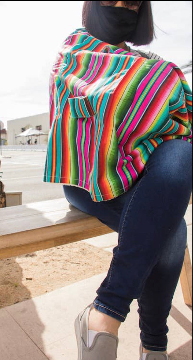 Pink Serape Print Carrier Canopy Cover Baby Blanket
