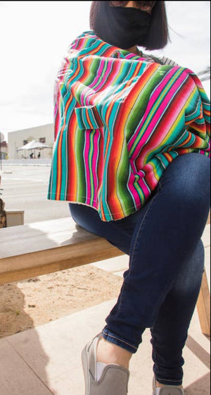 Pink Serape Print Carrier Canopy Cover Baby Blanket
