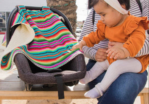 Pink Serape Print Carrier Canopy Cover Baby Blanket