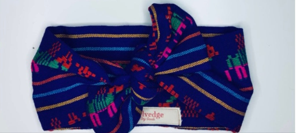 Purple Maiz Serape Headband Bow