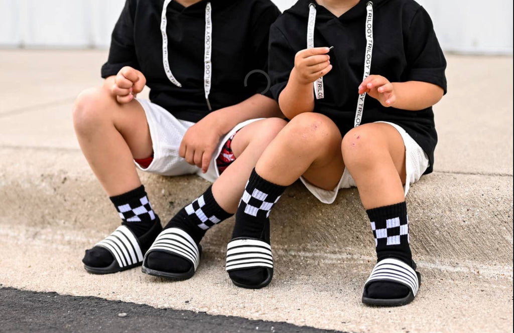 Black Checkered Socks