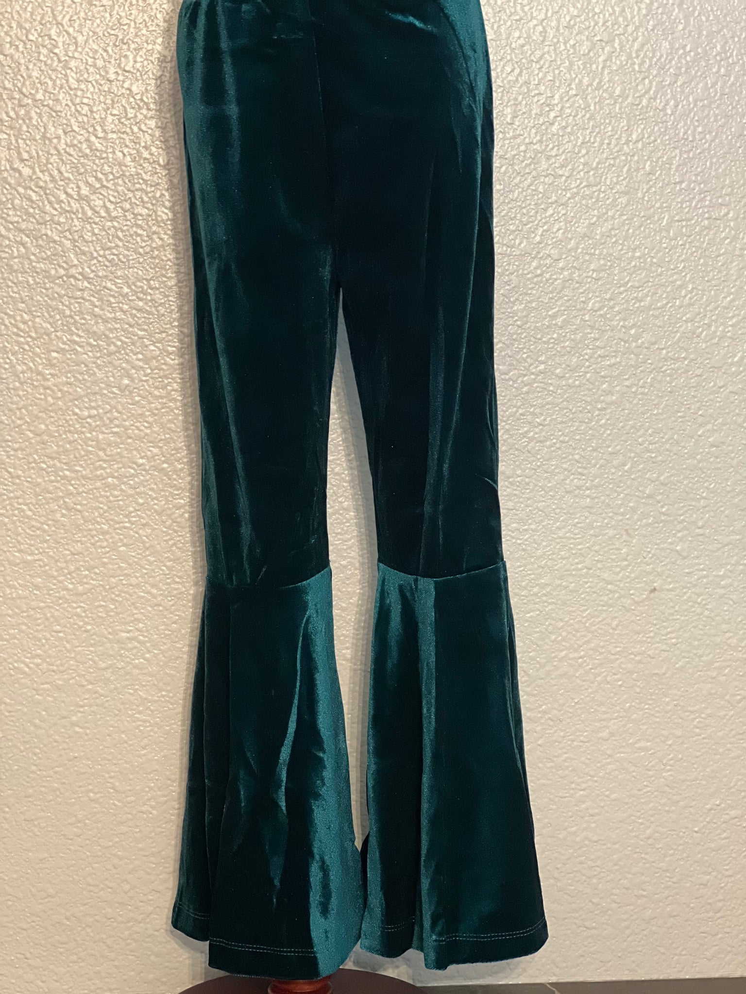 Green Velvet Bell Bottoms